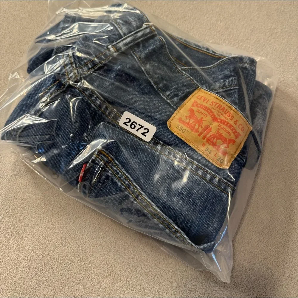 Mens Levi’s 550 Relaxed Fit Jeans 34x30